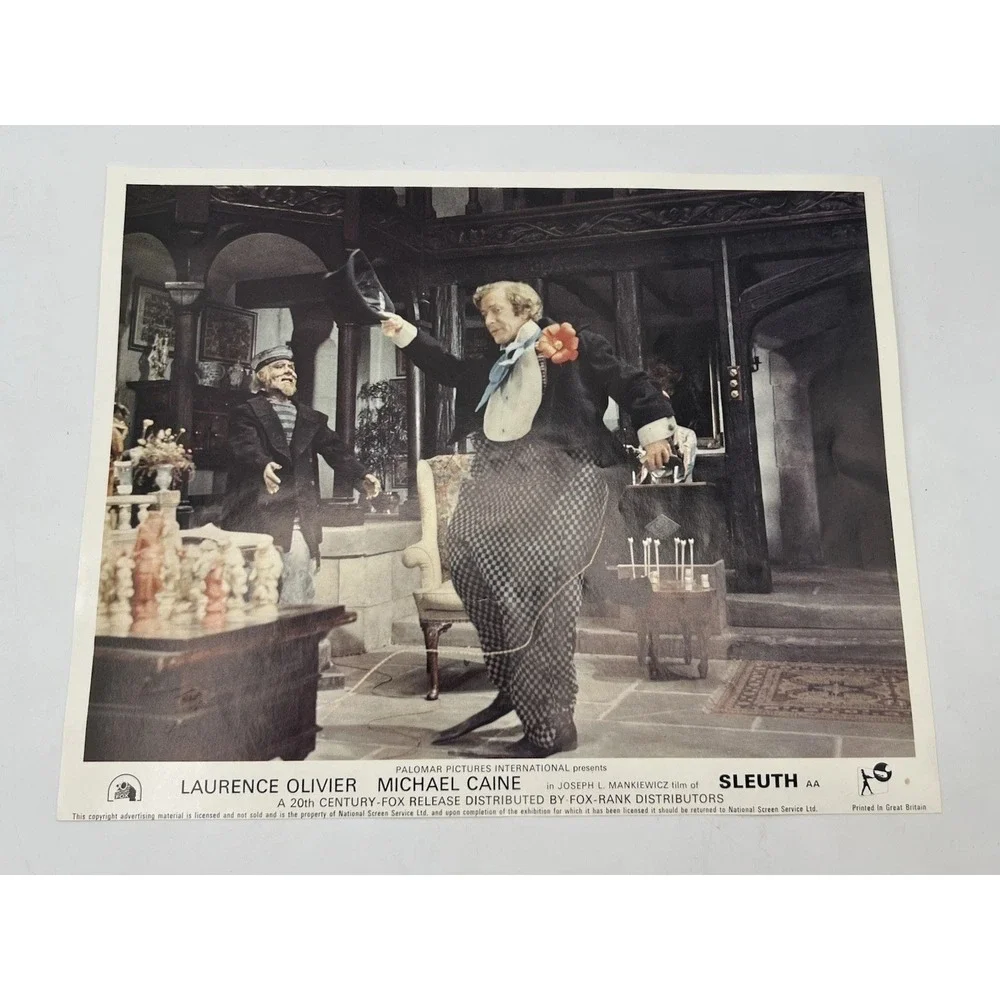 Vintage Sleuth Movie Lobby Cards 8x10 Printed In Great Britain Set Of 8 NM